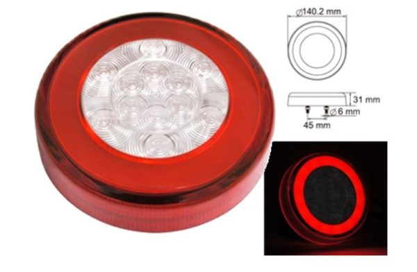 Kuvassa LED-Takavalo 12-24V, E-hyväksytty