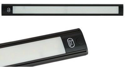 LED-Sisävalo musta 12V, hipaisukytkimellä