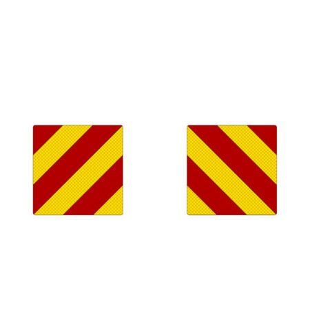 Kilpi Etu Keltainen/Punainen 423X423, Alumiini