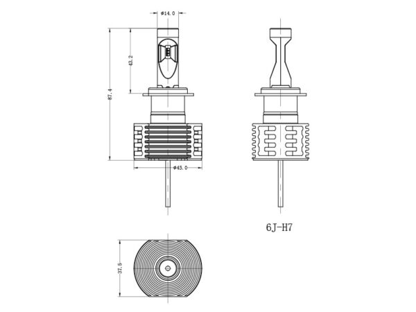 LED-Polttimo H7, 12/24V, 25W - Image 2
