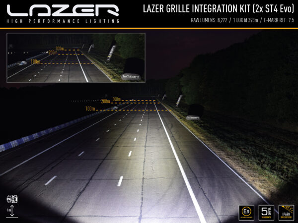 Lazer Grille Kit MB Vito/Viano 03/2020-, ST4 Evolution lisävaloilla - Image 5
