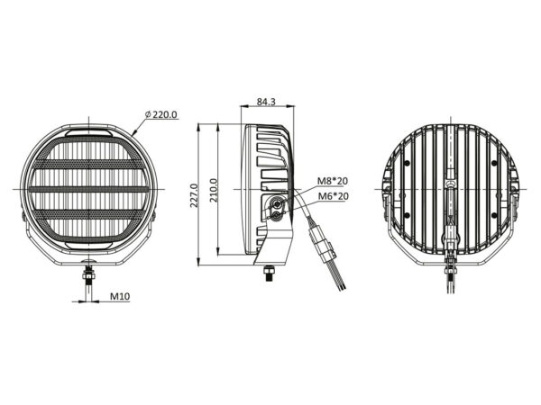 OZZ XR2 P9" LED-Lisävalo, Musta/Valkoinen - Image 3