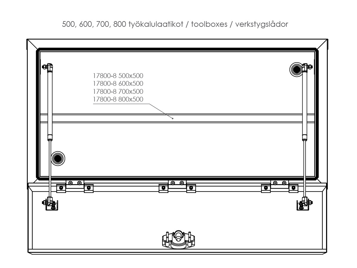 Alaspäin aukeavat alumiiniset työkalulaatikot - Image 4
