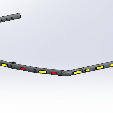 Kuvassa Lisävaloteline taakse/ peräpuntin päälle Doosan DX225LC-7 (ilman peltisuojaa)