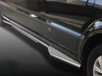 Kuvassa Kylkiputket astimilla VW Crafter 2017- LWB (Etuovet)