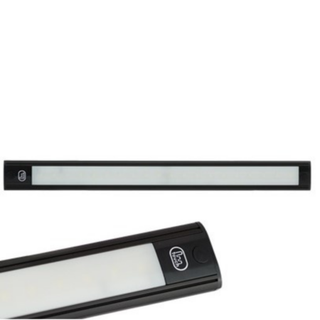 LED-Sisävalo musta 12V, hipaisukytkimellä